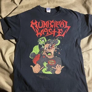 Municipal Waste Smoke Beer Promo Shirt Size M Death Rock Grindcore Filth Metal - Picture 1 of 7