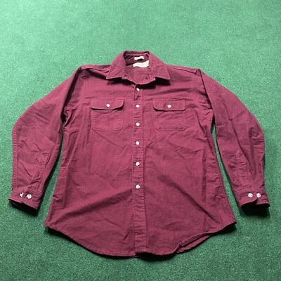 Camisa De Colección Gamuza Tela Franela Para Hombres L Alta Roja 80S 90S Manga Larga HECHA EN EE. UU. Foto 1 de 4