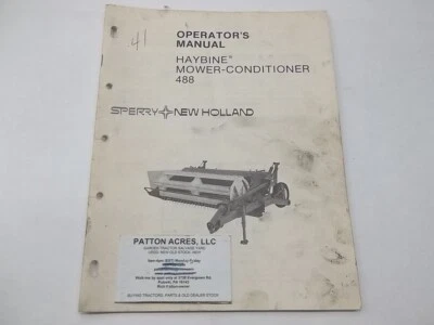 Operator's Manual for New Holland Sperry Haybine Mower-Conditioner 488 - Image 1 of 3