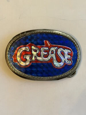 RARE🇺🇸1970s VINTAGE “GREASE” BELT BUCKLE/JOHN TRAVOLTA/PARAMOUNT PICTURES - Image 1 of 3