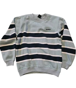 Lotto Logo Italian Classic Soccer Striped Sweater Youth Size L - Picture 1 of 6