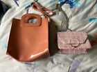 Primark 2 X Bags NEW. One Pink Mini Shoulder Bag. One Peach PU Grab/Cross Body.
