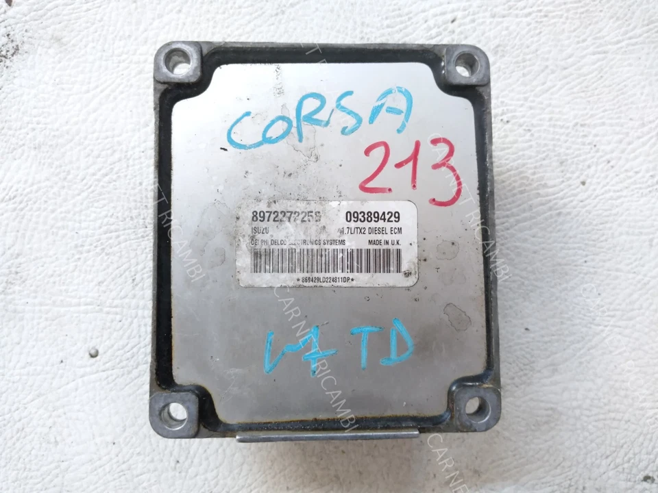 09389429 CENTRALINA MOTORE OPEL CORSA C 1.7 DTI 55KW ISUZU 1.7L/TX2 8972272258 - Immagine 1 di 4