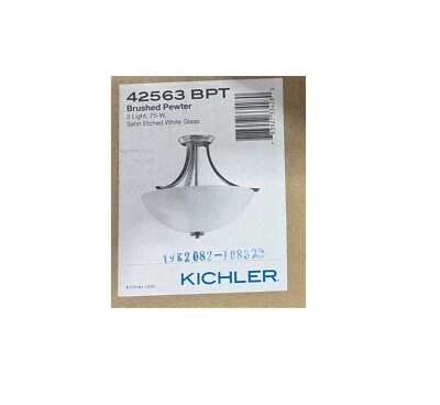 Kichler Granby 3-Light Brushed Pewter Semi-Flush Mount Ceiling Light - 42563BPT - Image 1 of 2