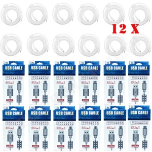 12 Pcs High Speed Charging Micro V8 Cable Cord USB for Samsung Galaxy 3/4/5/6/7 - Picture 1 of 7