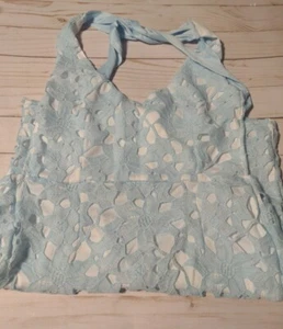Womens sun dress sundress white blue floral Small S Sm - Picture 1 of 3