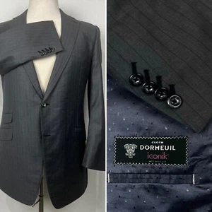 Dormeuil Iconik Super 120’s Wool Gray Pinstripe Made To Measure Sport Coat 48L - Picture 1 of 21