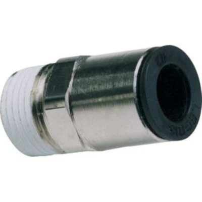 4 Pc 1/2" Tube x 1/2" Male NPT Nickel Plated Brass Push-to-Connect Connector 023 - Image 1 of 2