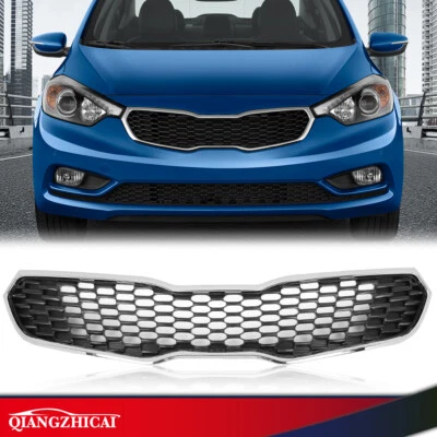 Fit For 14-2016 Kia Forte Forte Front Bumper Upper Grill Grille Assembly Chrome - Image 1 of 4
