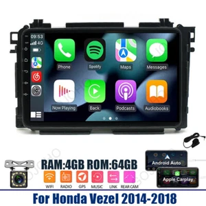 64GB For Honda Vezel 2014-18 Android 13 Car Stereo Radio WIFI GPS Navi Carplay - Picture 1 of 21