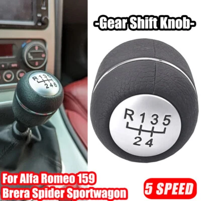 5 Speed For Alfa Romeo Spider Brera 159 2005-2011 Gear Shift Knob Shifter Boot - Image 1 of 4
