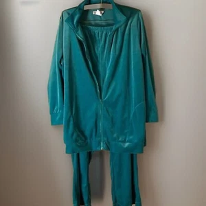 Vintage green velour track suit Size 1X EUC - Picture 1 of 2