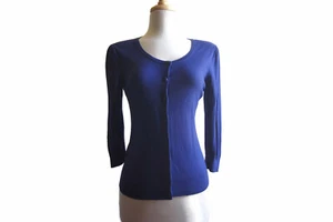 Halogen Three Quarter Puff Sleeve Cardigan Blue Size Small Women's - Picture 1 of 5