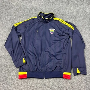 Ecuador Soccer Football Track Jacket Mens XL Full Zip Size 42 Yellow Navy - Picture 1 of 14