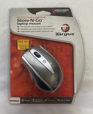 Targus Retractable Optical Stow-N-Go Laptop Mouse - Image 1 of 3