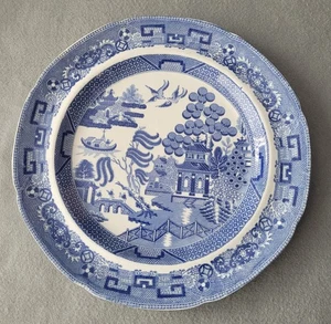 SPODE PEARLWARE WILLOW PATTERN BLUE TRANSFER PRINTED DINNER PLATE C1820 - Picture 1 of 3