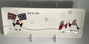 Tag Ceramic 13.5in Gnome Land That I love Serving Platter Rectangular New - Picture 1 of 4