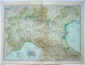 Italie du Nord - Carte originale 1902 de la Compagnie du Siècle. Ancien - Photo 1/4