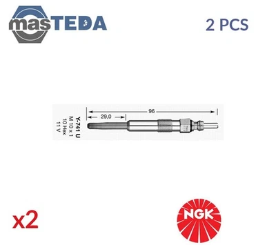 6943 ENGINE GLOW PLUGS NGK 2PCS FOR VAUXHALL FRONTERA I 2.5 TDS 2.5L 85KW - Image 1 of 4