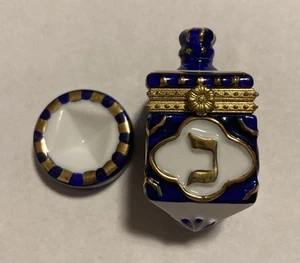 Dreidel Schmuckschatulle mit Ständer - blau, weiß, gold - 2001, Brooklyn NY, Made in China - Bild 1 von 16