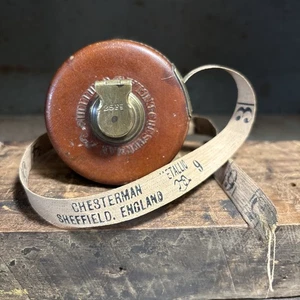 Antique Chesterman 25ft Tape Measure For Carpentry And Trades - Picture 1 of 8