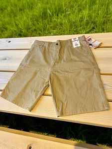 Wrangler Carpenter khaki Shorts flexible Passform Herren 36” 10” Schrittlänge neu mit Etikett - Bild 1 von 13