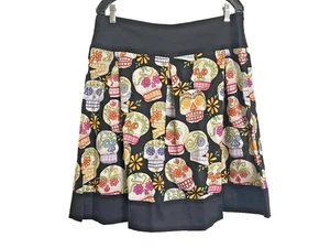 HEMET Day of the Dead SKIRT NWT XL Mexico Skulls Rockabilly Peasant Pleated - Picture 1 of 6