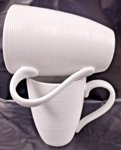 Paar Tischplatten Gallery gerippt weiß 12 Unzen Becher - Bild 1 von 6