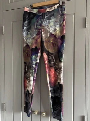 Ted Baker Floral Multicoloured Jeggings Trousers Ted Size 2 UK 10 Side Zip  - Image 1 of 4
