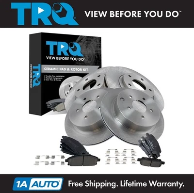 Kit de pastillas de freno delanteras y traseras TRQ y rotor de cerámica para Nissan Quest 2004-2009 Foto 1 de 4