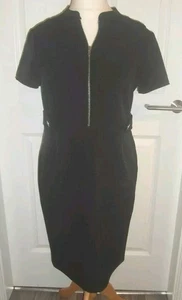 NUEVO CON ETIQUETAS DOROTHY PERKINS MUJER NEGRO HASTA LA RODILLA FORMAL VESTIDO RECTO TALLA 14 PETITE - Imagen 1 de 4