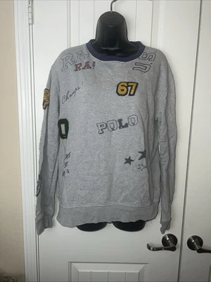 Polo Ralph Lauren Suéter Unisex XL (18-20) Adolescente Cuello Redondo Parche Gráfico Universitario Foto 1 de 4