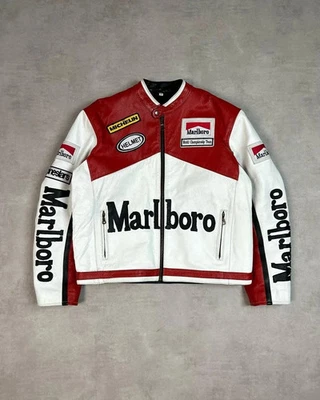 Vintage Marlboro Racing Leather Motorcycle Jacket - Image 1 of 2