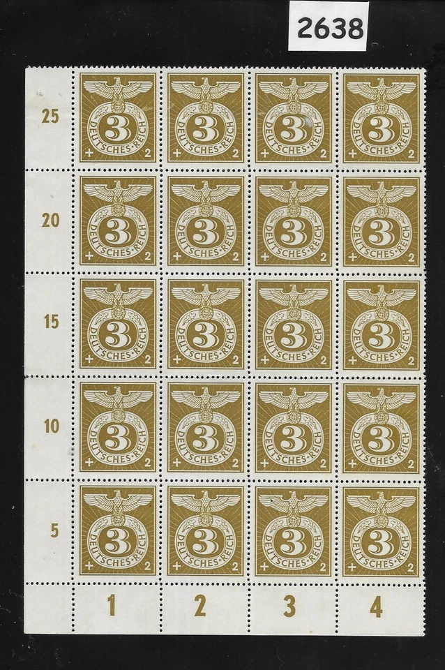 Hoja de estampillas Sc B217 1943 Águila Imperial y Esvástica Tercer Reich Alemania #2638 Foto 1 de 1