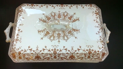 Antigua Bota Tureen T&R Torneo 1885 Marrón Victoriano Estética Transferencia Inglaterra Foto 1 de 4