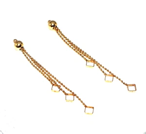 Pendientes colgantes elegantes de oro amarillo de 9 quilates para dama/mujer - Imagen 1 de 8