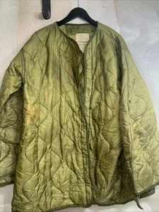Vintage USGI Extreme Cold Weather Parka Liner OD Green Large Regular Authentic - Bild 1 von 6