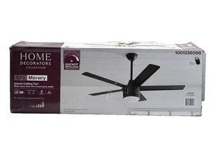Home Decorators Merwry 52 in. Matte Black Ceiling Fan w/ LED & Remote Control - Picture 1 of 6