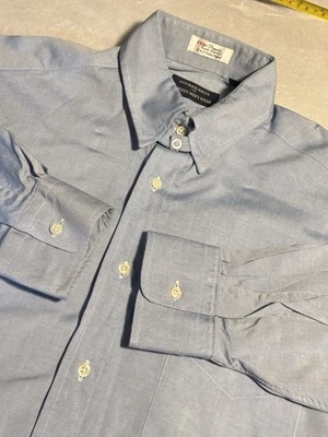 Vtg Gitman Bros Shirt Mens 15 32 TTX Pinpoint 2x2 Oxford Cotton USA Made Blue - Image 1 of 4