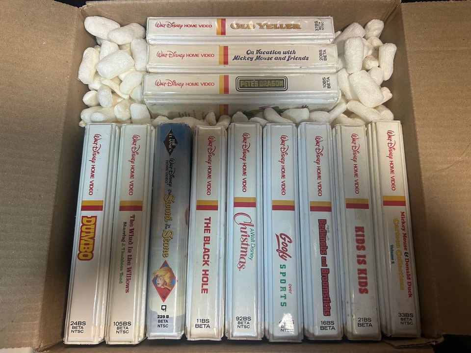 Walt Disney Home Video Betamax, 12 Individual Titles, beta tapes - Image 1 of 1