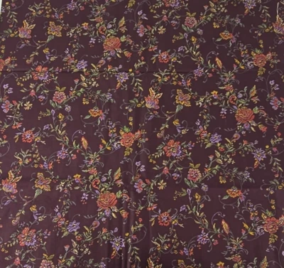 Andover Fabrics EMBROIDERY ROSE Bob Van Osten Burgundy Floral Quilt Fabric 1.3yd - Image 1 of 2