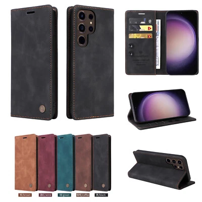 For Samsung S25 Ultra/S24 FE/S23/S22/S21 Shockproof Wallet PU Leather Stand Case - Image 1 of 4