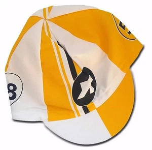 Assos Cap, Cycling Cap, Cotton Cycling Cap Cycling Made in Italy Yellow/ White - Picture 1 of 3