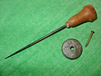 VINTAGE YANKEE ICE PICK SCRATCH AWL 8-1/2" COM TAMPA DE ATAQUE FEITA NOS EUA - Imagem 1 de 4