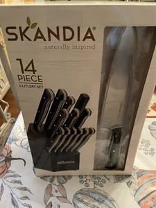 Skandia Hampton Forge Knife Block Set, 14 Piece, Black - Picture 1 of 8