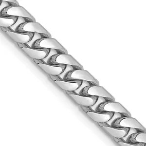 14K White Gold 5mm Solid Miami Cuban Link Chain Necklace 28" Men Gift for Her - Picture 1 of 4