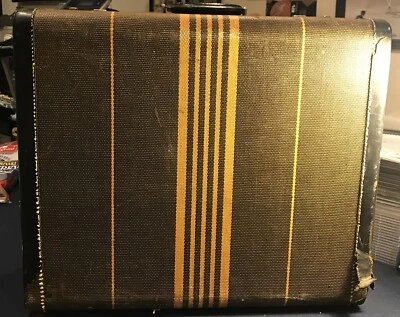 Maleta de tweed de colección años 30 rayas Chicago SÓLIDA bonita compañía CPS usada RARA L1 Foto 1 de 4