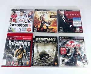 Lote de juegos PS3 (6) Hitman Absolution FIFA 11 Reckoning Infamous Resistance probado - Imagen 1 de 8
