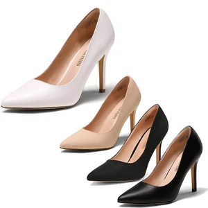 Women's Elegance Pointed Toe Wide Size Pumps with Stiletto Heel for Wedding - Picture 1 of 15