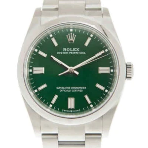 Rolex Oyster Perpetual Automatic Chronometer Green Dial Men's Watch 126000GNSO - Picture 1 of 4